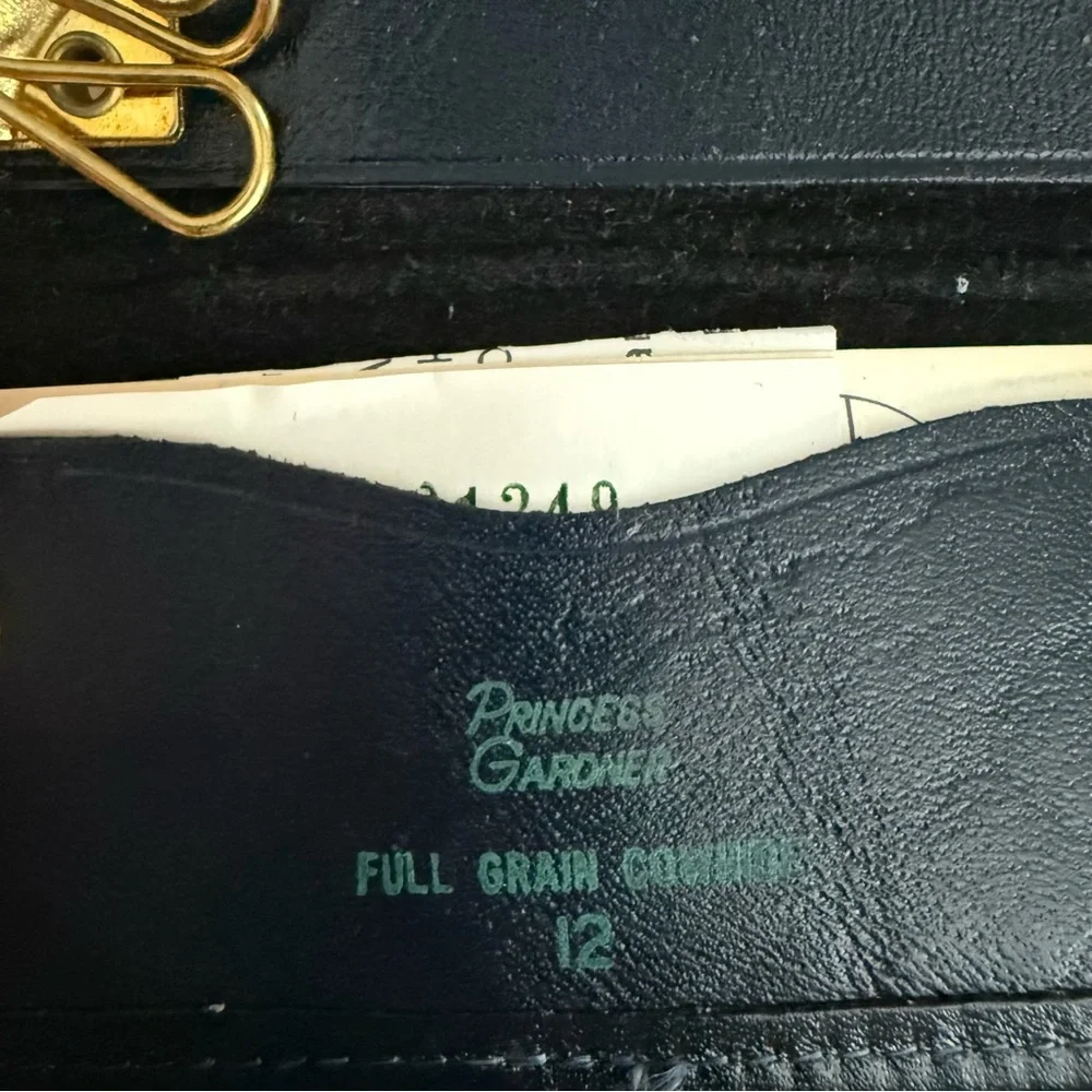 Vintage Princess Gardner Key Pouch Full Grain Cowhide Navy‎ Blue Gold Papers